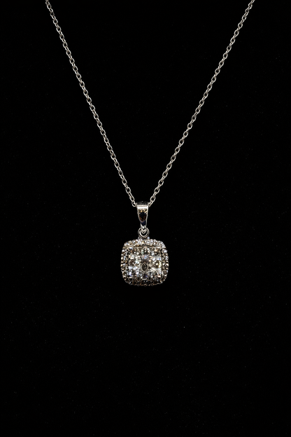 14K White Gold Diamond Pendant | 092356