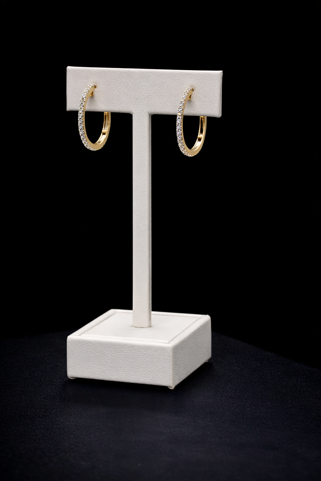 Yellow Gold and Diamond Hoop Earrings | 055754