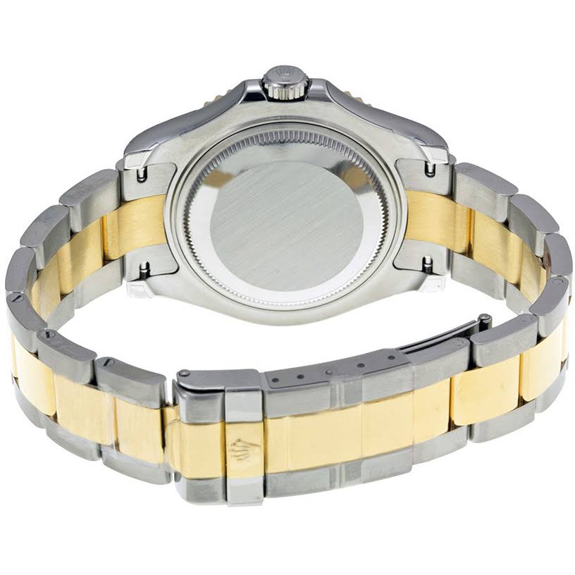 Preowned Rolex Yacht-Master Ref. 168623 35mm stainless steel and yellow gold watch with blue dial, rotating bezel, and automatic movement