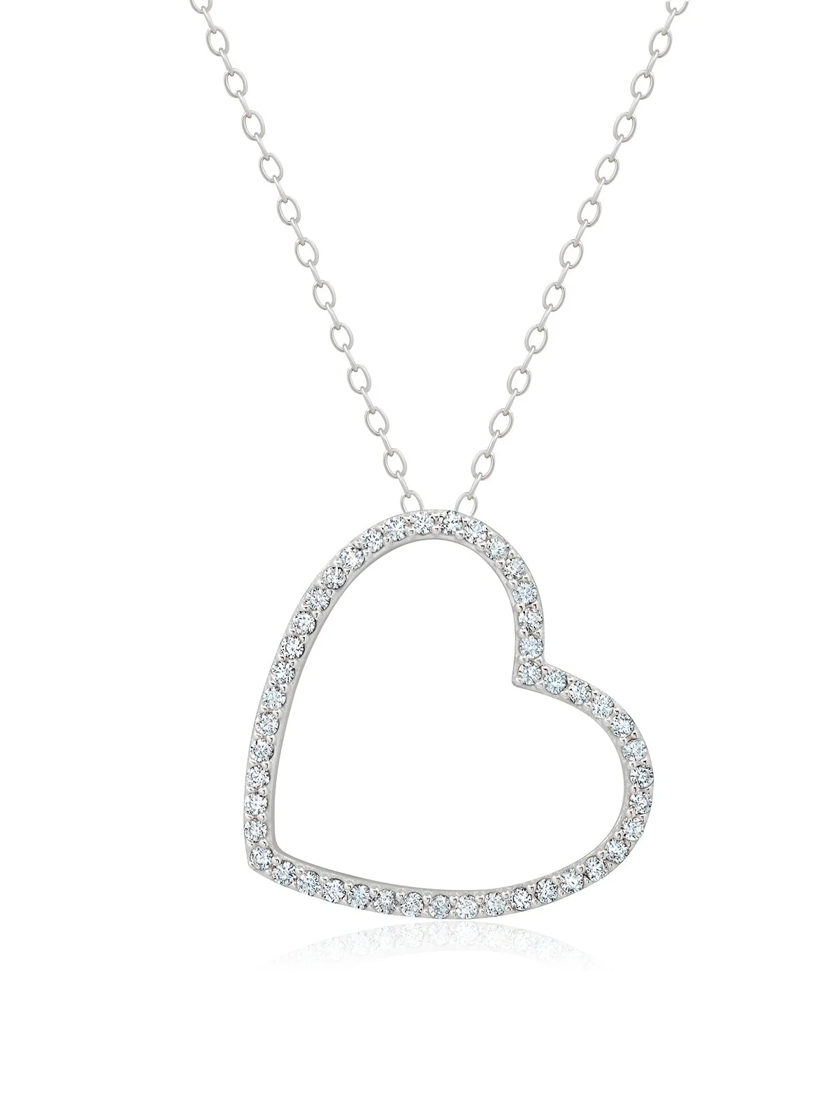 Crislu Open Silhoutte Heart Necklace 9012298N16CZ