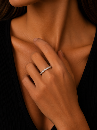 14k White Gold Diamond Wedding Band |TWA4231