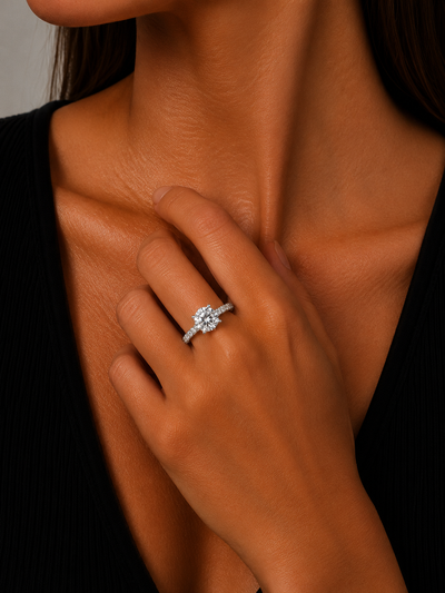 14K White Gold Diamond Ring | 092291