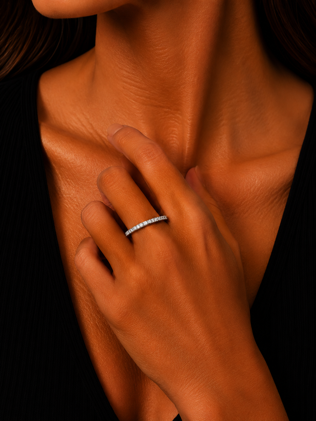 14K White Gold Diamond Wedding Band | FRG001027AWD
