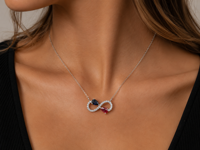 14k White Gold Diamond Ruby and Sapphire Pendant FPD001821AWDBSR
