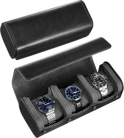 Triple Travel Leather Watch Roll