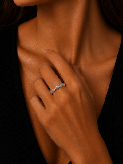 14k White Gold Diamond Wedding Band | FRG001338AWD