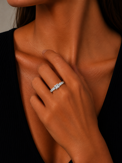 14K White Gold Diamond Ring | 0344
