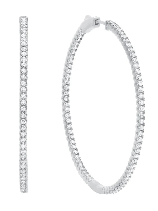 1.25cttw Small Pave Hoop Earrings in Platinum 9010295E00CZ