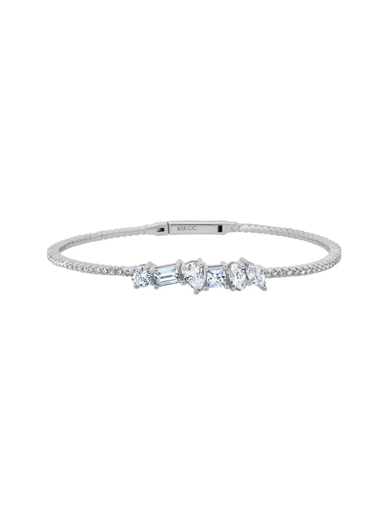 Crislu Luminous Flex Bangle Finished in Platinum 9012895BSMCZ