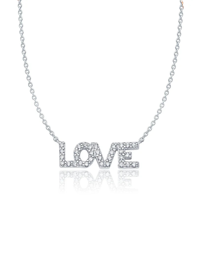 Crislu | Pave Love Necklace Finished in Pure Platinum 9012247N16CZ