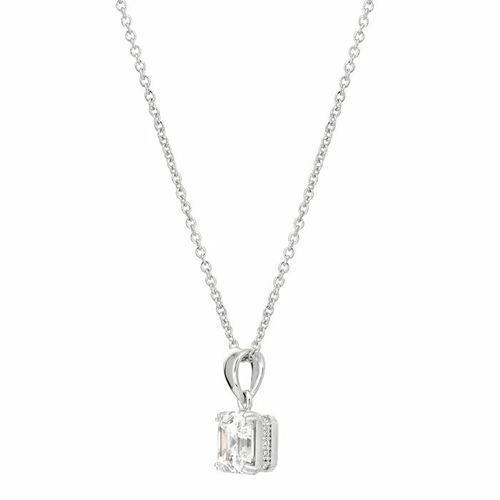 2.10cttw Royal Asscher Cut Pendant Necklace Finished in Pure Platinum 9011210N16CZ