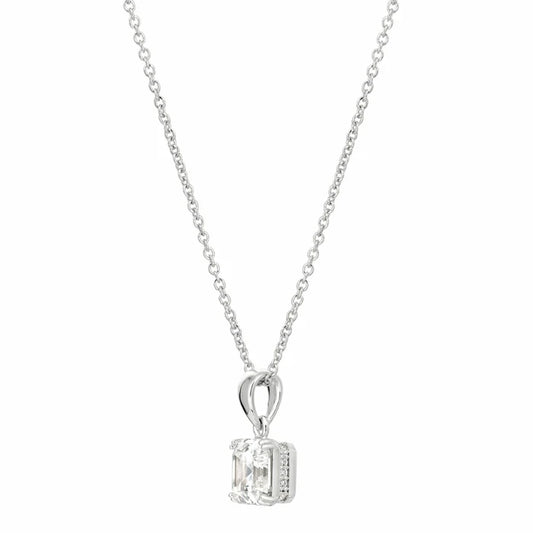 2.10cttw Royal Asscher Cut Pendant Necklace Finished in Pure Platinum 9011210N16CZ