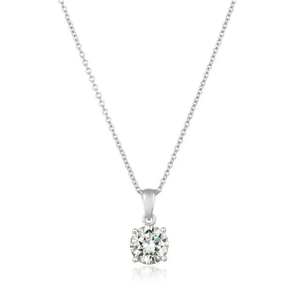 1.60cttw Royal Brilliant Cut Pendant Necklace Finished in Pure Platinum SKU: 9011209N16CZ