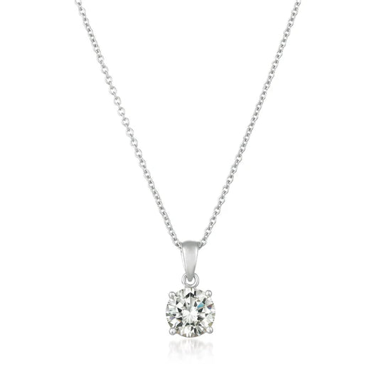 1.60cttw Royal Brilliant Cut Pendant Necklace Finished in Pure Platinum SKU: 9011209N16CZ