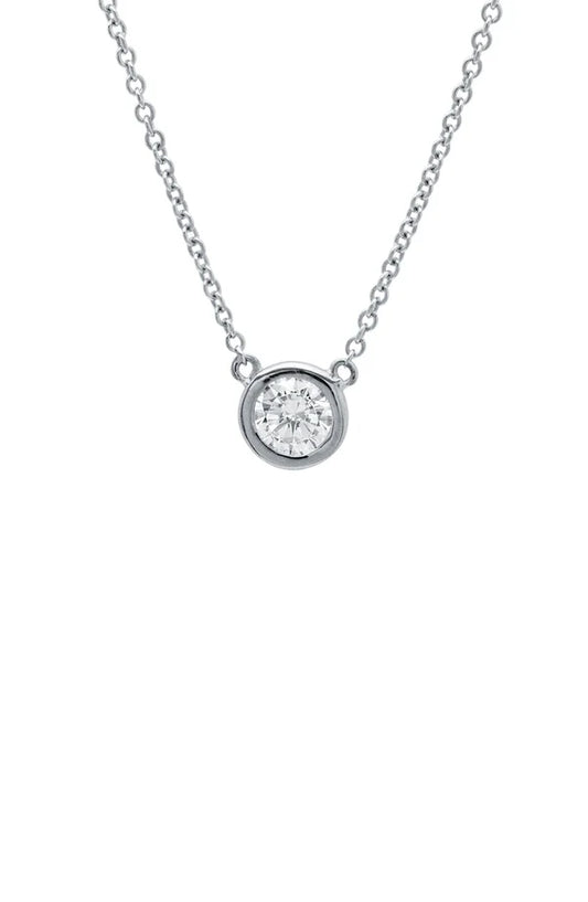 2.00cttw Solitaire Bezel Set Pendant Small Finished in Pure Platinum 902224N16CZ